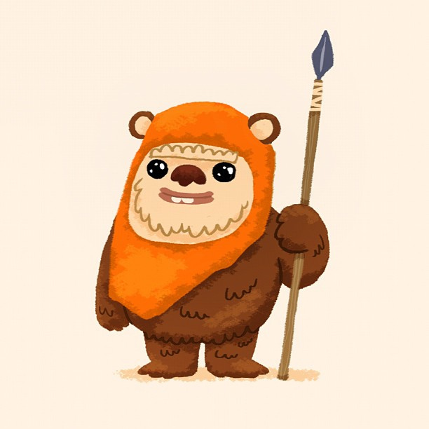 612x612 Starwars - Ewok Sketch