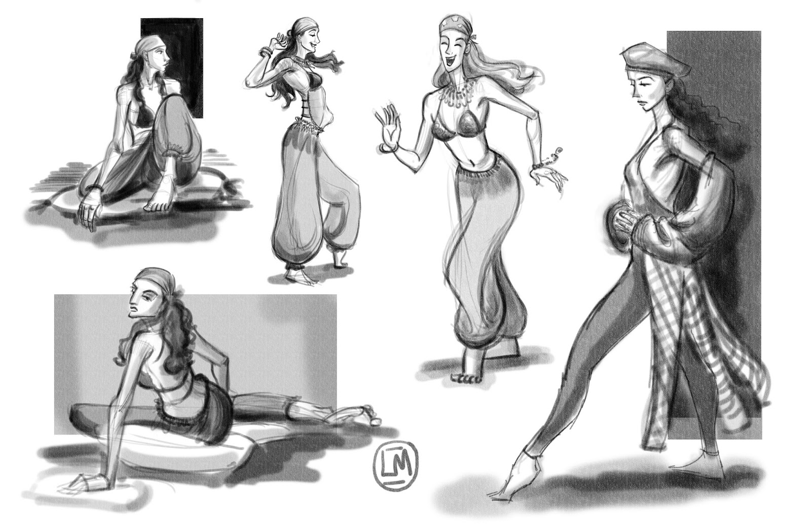 1600x1035 Figure Drawing For Animators Class Larissa Marantz - Exaggerated Sketch