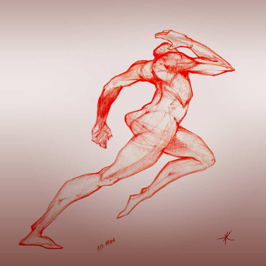 900x900 Life Drawing The Exaggerated Pose Hasan Khan - Exaggerated Sketch