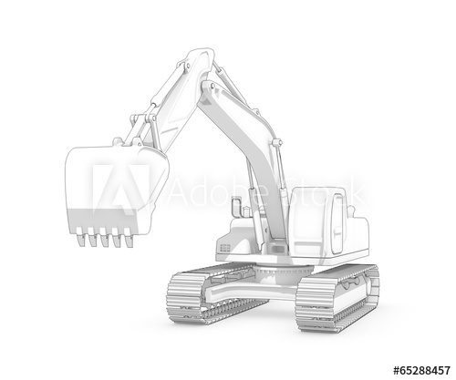 500x417 Drawing Black And White Sketch Of Excavator - Excavator Sketch
