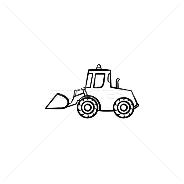 600x600 Excavator Hand Drawn Sketch Icon. Vector Illustration Andrei - Excavator Sketch