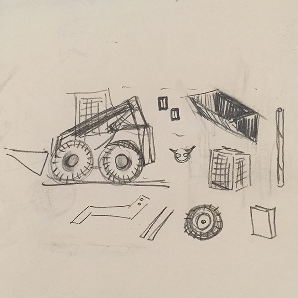 600x600 Overloaded Excavator Process Wsketches On Behance - Excavator Sketch