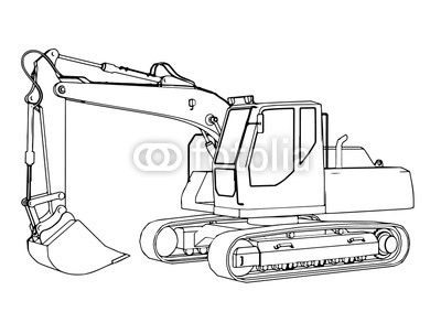 400x283 Sketch Of An Excavator Vector Buy Photos Ap Images Detailview - Excavator Sketch