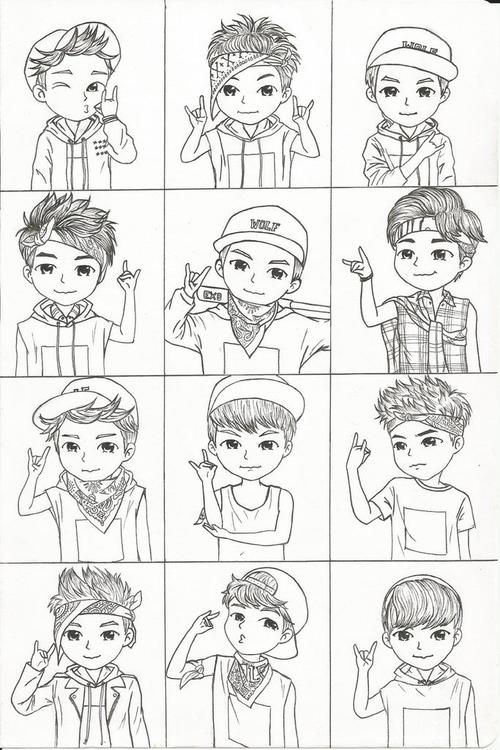 500x750 My Exo Sketch For Their Wolf Comeback~ On We Heart It - Exo Sketch