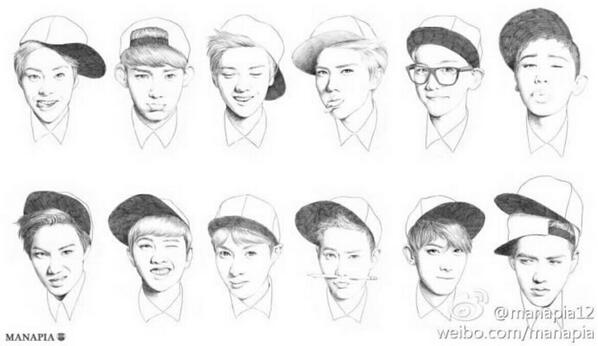 598x346 On Twitter Awesome Exo Sketch ! Httpt.co - Exo Sketch