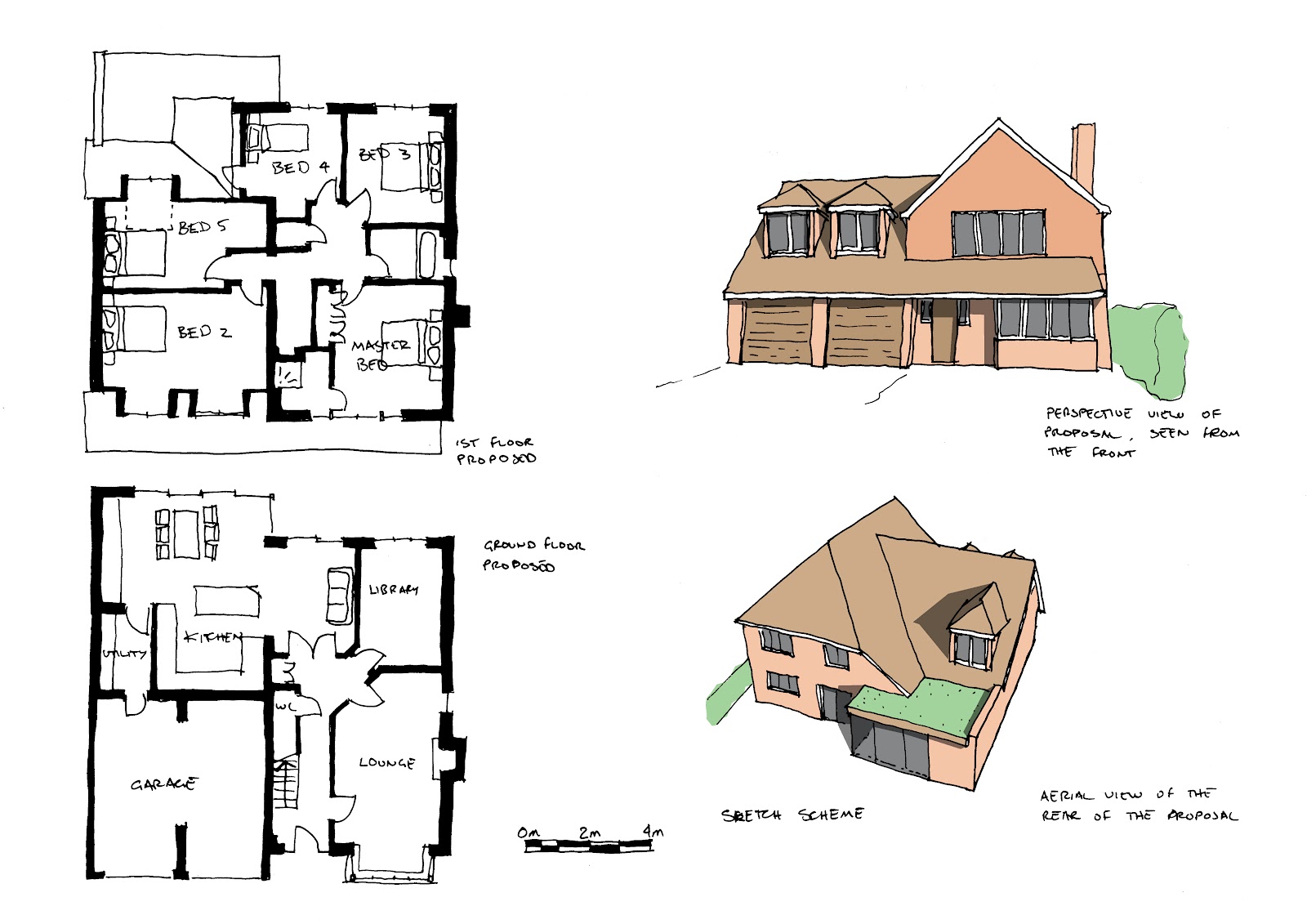 1600x1131 Feasibility Sketch For A Residential Extension Studio 425 - Extension Sketch