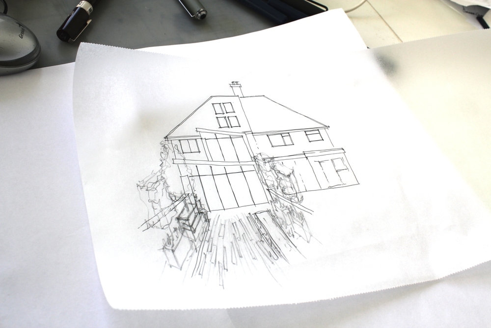 1000x667 Garden Sketch Mainwood Architects - Extension Sketch