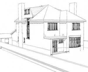 300x246 House Extension Plans Homeplan Designs - Extension Sketch