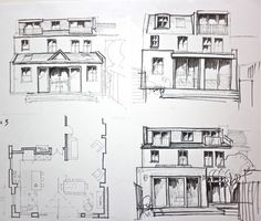 236x200 97 Best Architectural Drawings Amp Sketches Images In - Extension Sketch
