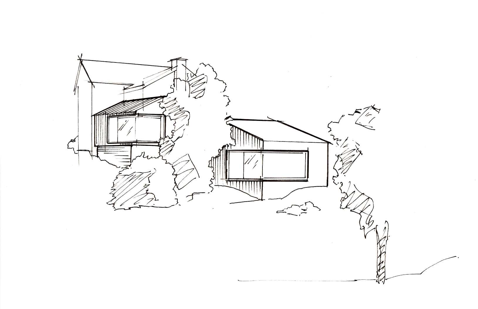 1630x1053 Meadowfields. Garden View Sketch - Extension Sketch