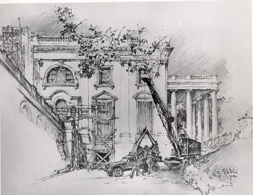 521x403 Truman Library Photograph Excavation For Extension Of Tunnel - Extension Sketch