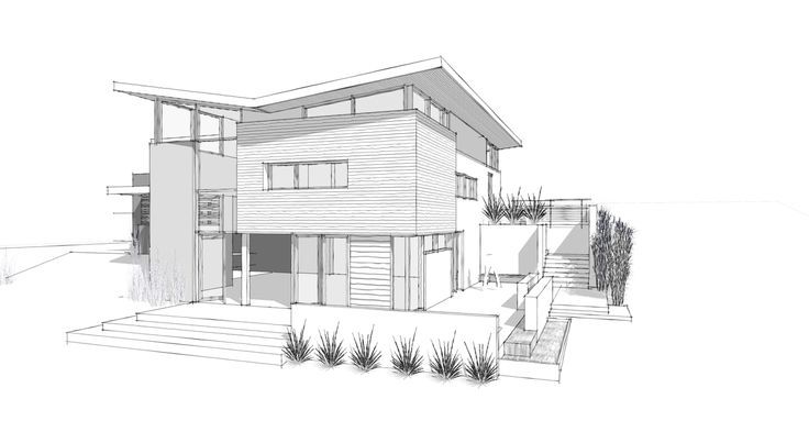 736x393 Image Result For Contemporary House Design Exterior Sketch - Exterior Sketch