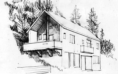 400x251 Bob Theis New Buildings Swayne Home - Exterior Sketch
