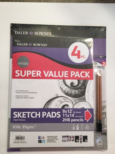 480x640 Daler Rowney Sketch Pads Amp Pencils Set 9x12 11x14 Ebay - Extra Sketch
