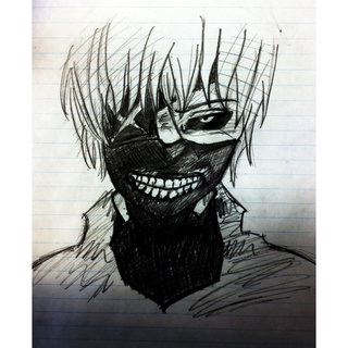 320x320 Quick Bored Sketch Thing Of Kaneki - Eye Patch Sketch