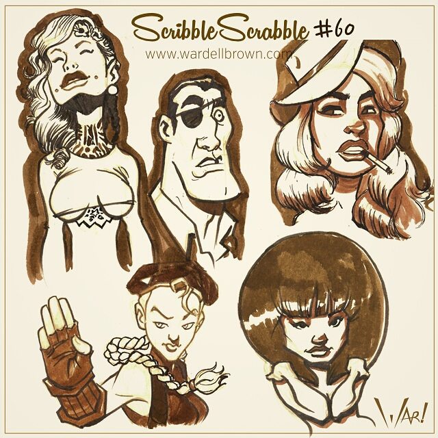 640x640 Scribble Scrabble 60 - Eye Patch Sketch