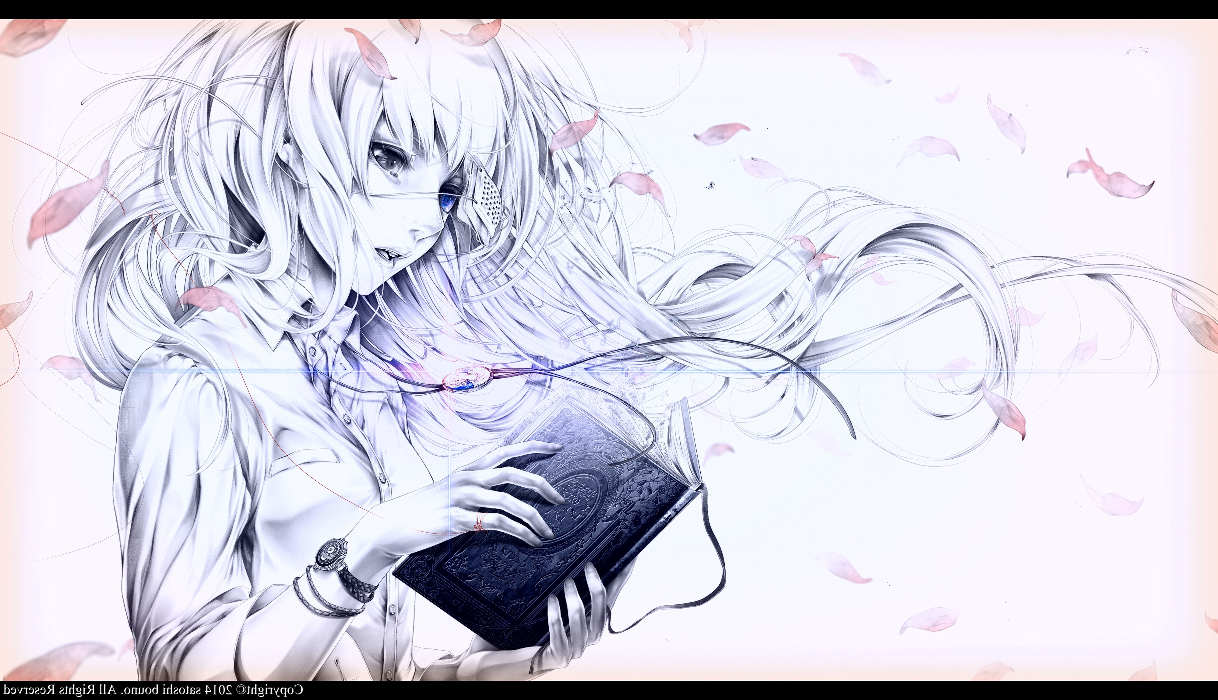 4000x2299 Wallpaper Illustration, Anime Girls, Artwork, Books, Original - Eye Patch Sketch