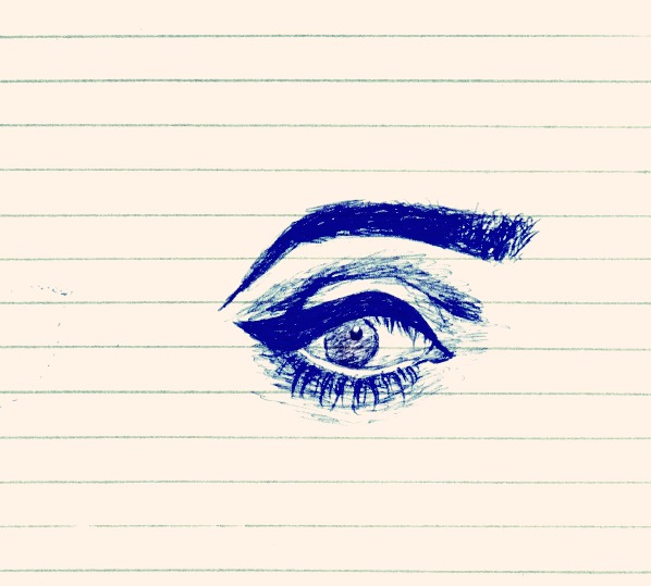 598x539 Eye Sketch With Pen! - Eye Pen Sketch