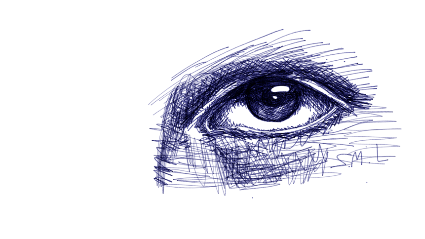 861x484 Eye Sketch. - Eye Pen Sketch