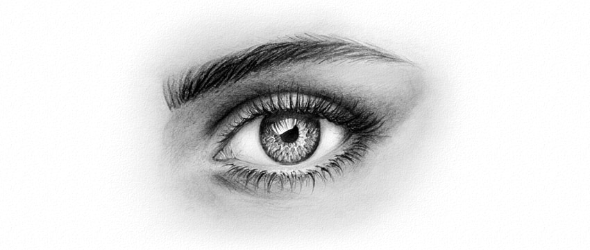850x361 How To Draw A Realistic Eye - Eye Pencil Sketch