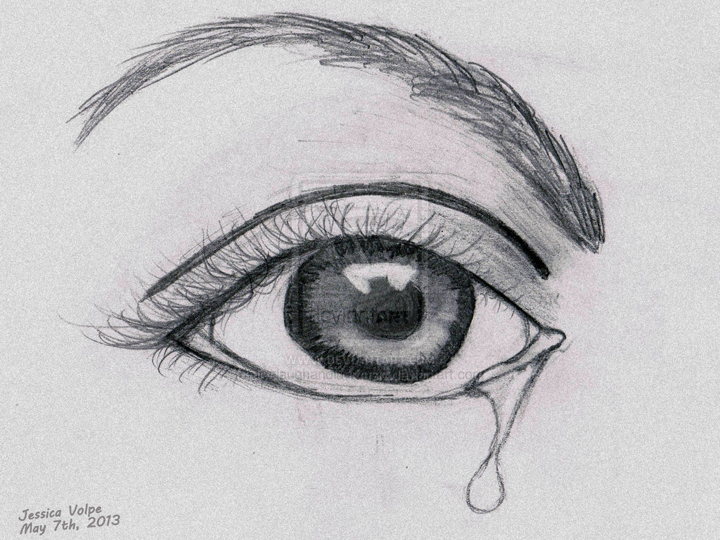 1024x768 Sketches Of Eyes Crying Step By Step Crying Eyes Sketch Step By - Eye Sketch Easy