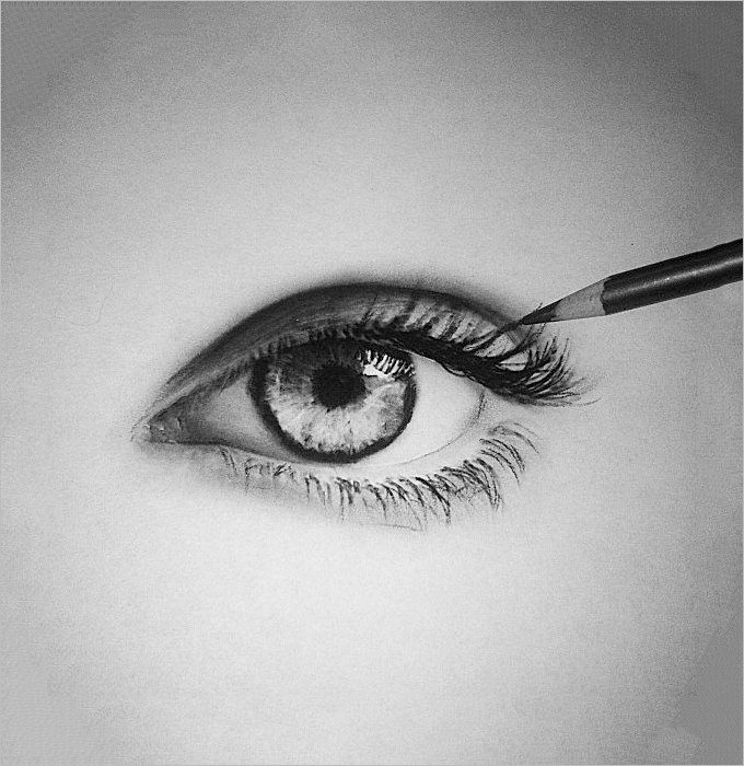680x700 Eye Drawings - Eye Sketch Images