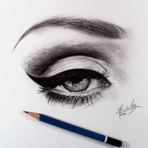 500x500 Make Up Eye Sketch By @pencilgram On We Heart It - Eye Sketch Images