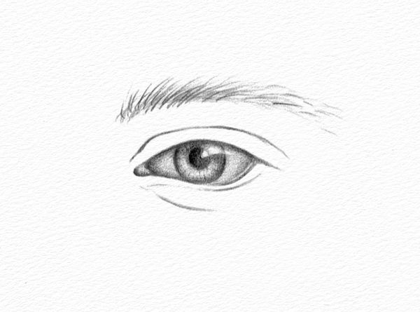 600x445 Pencil Portraits - Eye Sketch Step By Step
