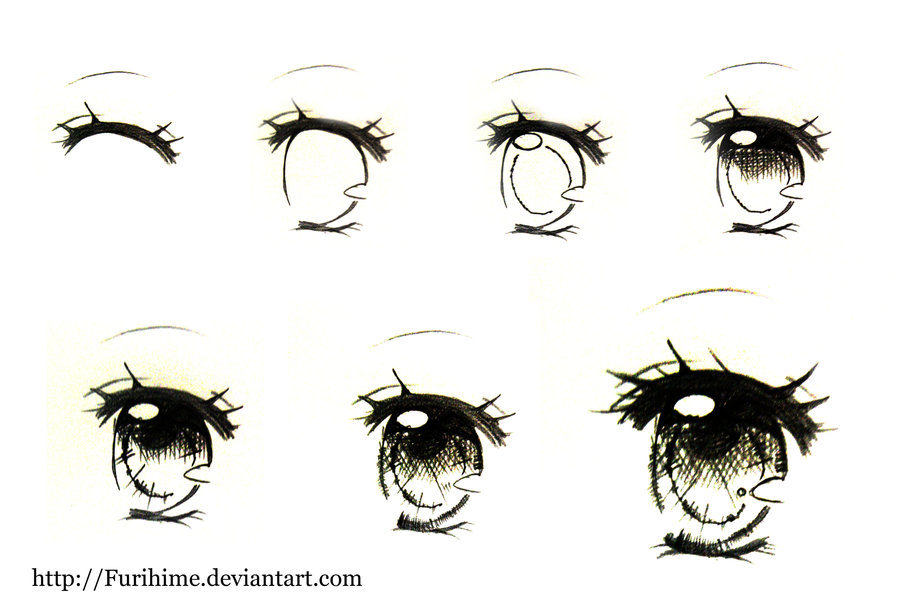 Eye Sketch Step By Step at PaintingValley.com | Explore collection of ...