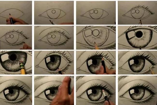 650x437 Pencil Eye Sketches Step By Step - Eye Sketch Step By Step