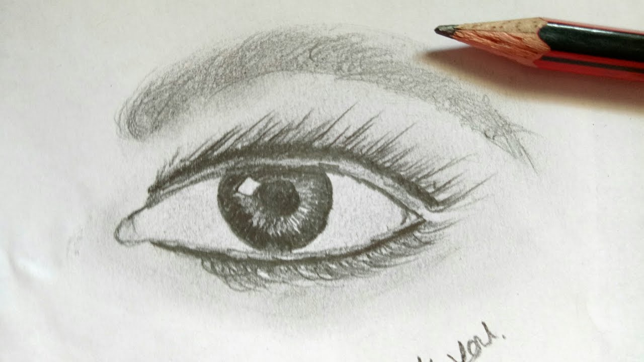 1280x720 Easy Eye Drawing Tutorial How To Draw Realistic Eyes Easy Stepstep - Eye Sketch Tutorial