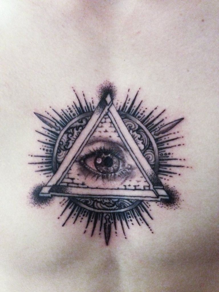 768x1024 Download Free Eye Back Tattoo All Seeing Eye Palm Tattoo All - Eye Tattoo Sketch