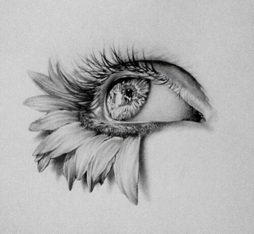 500x461 Art, Flowers, And Eye Image Art Art, Drawings And - Eyeball Sketch