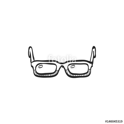 500x500 Sketch Icon - Eyeglasses Sketch