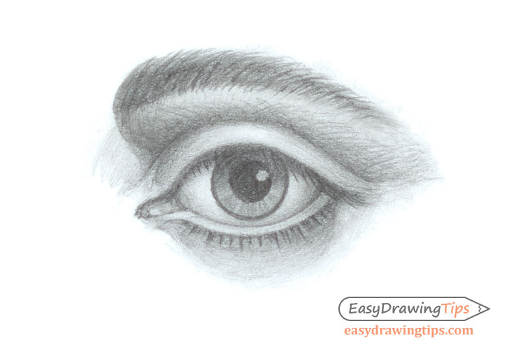 728x500 How To Draw An Eye Step By Step - Eyelid Sketch