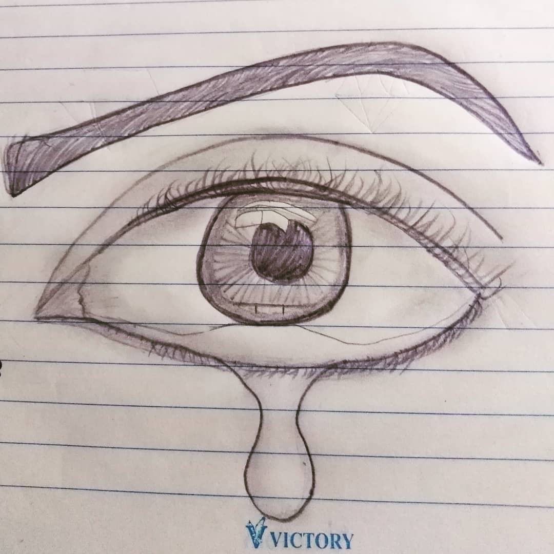 1080x1080 Cryingeyedrawing - Eyes With Tears Sketch