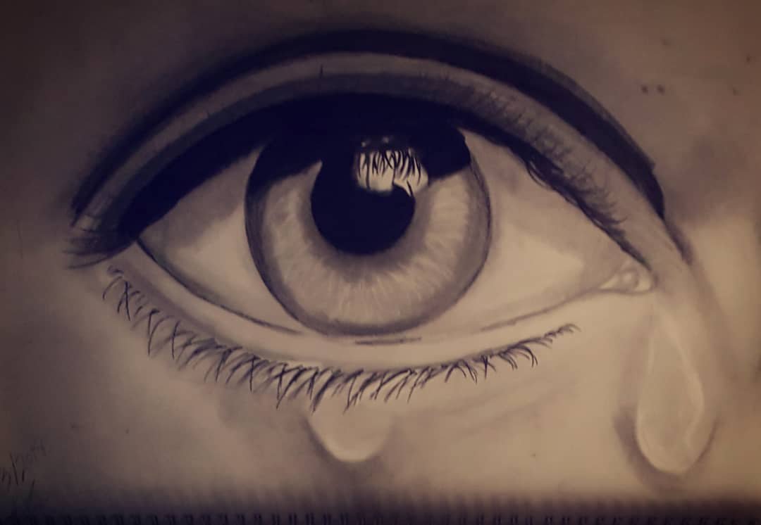 1080x746 Hands Sketch Hashtag On Twitter - Eyes With Tears Sketch