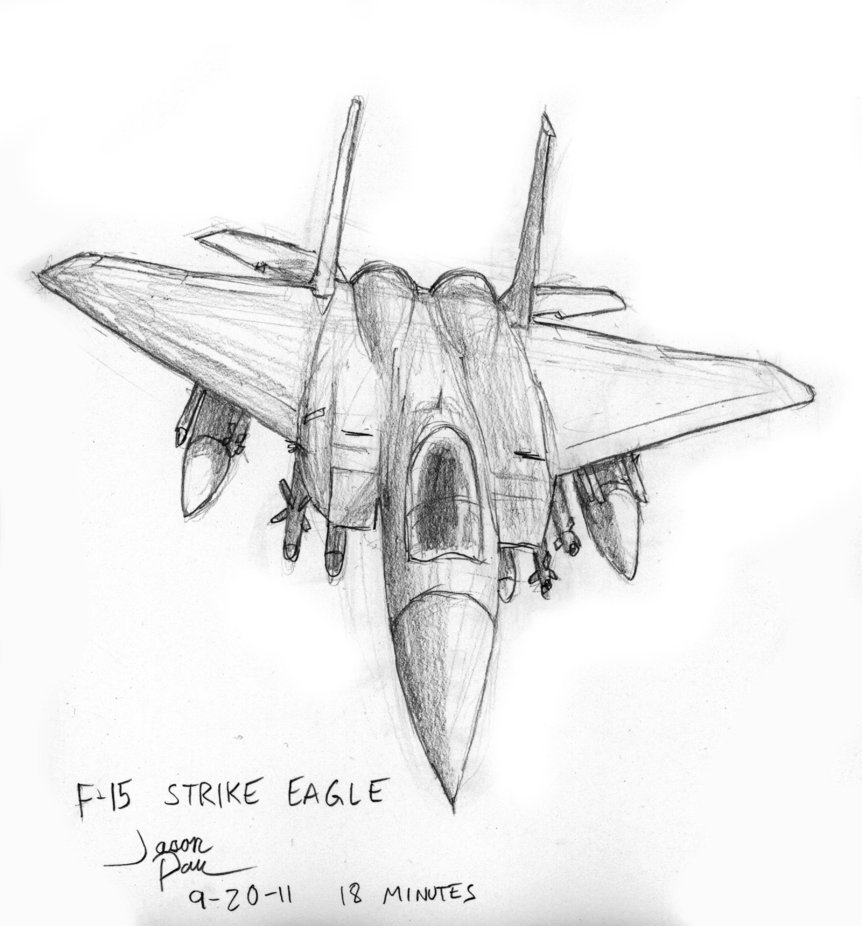 862x926 F15 Strike Eagle By Jdp89 - F 15 Sketch