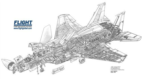 499x277 Mcdonnell Douglas F 15 Smtd Cutaway Drawing Like The - F 15 Sketch