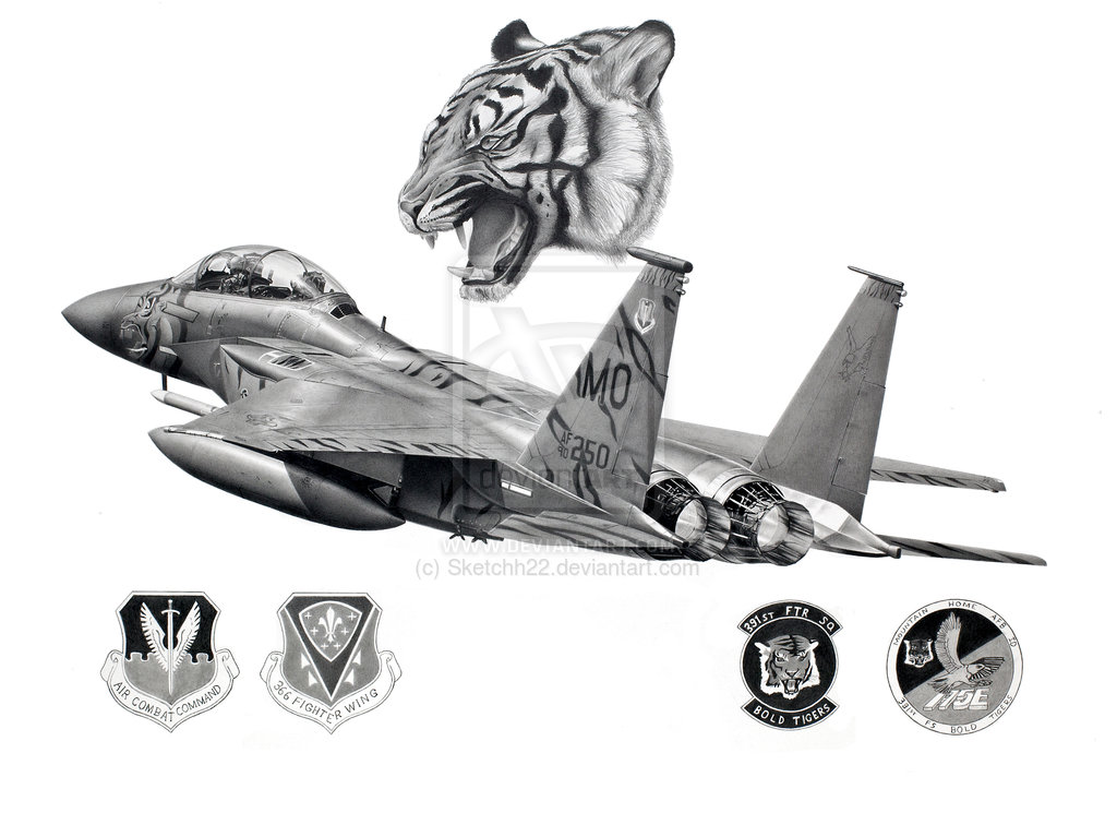 1024x745 Some Modern Fighter Pencil Work - F 15 Sketch