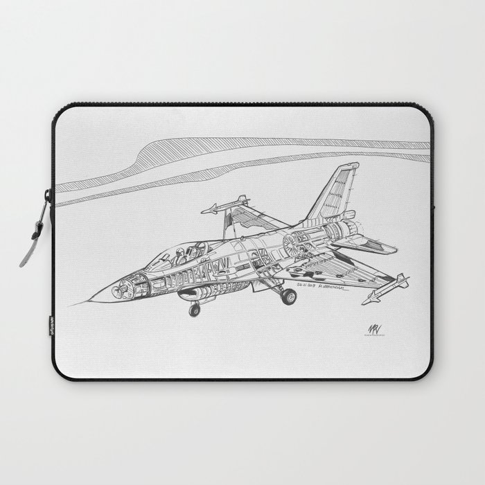 700x700 F16 Cutaway Freehand Sketch Laptop Sleeve By Marc Mpv Society6 - F 16 Sketch