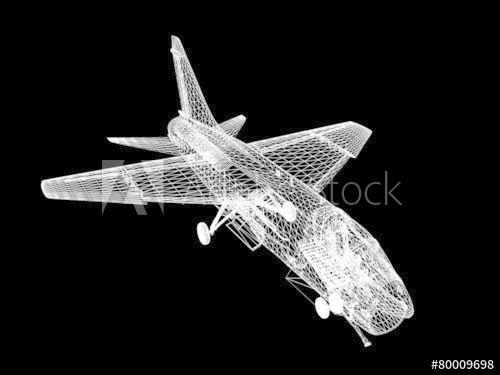 500x375 3d Wire Frame Sketch Of F 16 Hornet - F 16 Sketch
