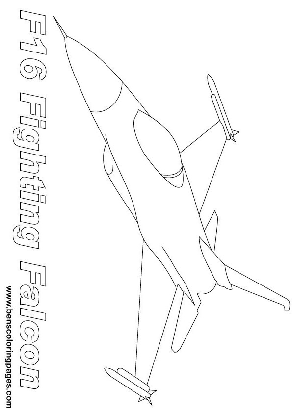 595x842 F16 Fighting Falcon Coloring Page - F 16 Sketch