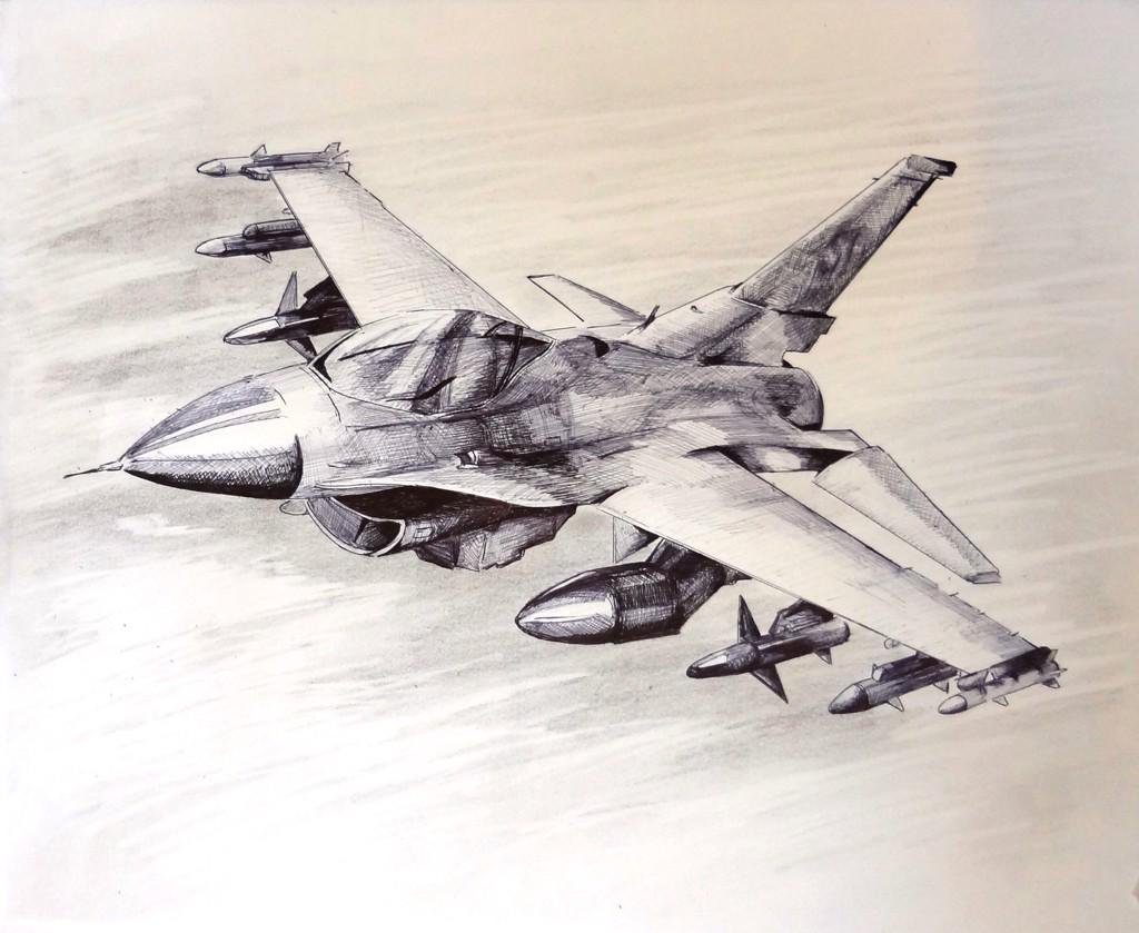 1024x839 Alexandra Hall Art On Twitter This - F 16 Sketch