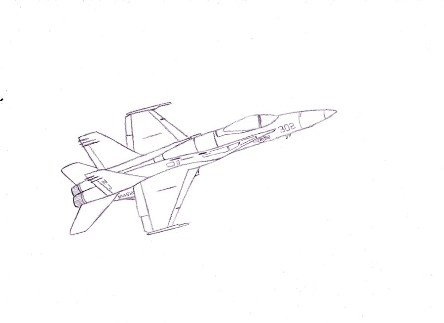 900x654 F18 Sketch By Drifteruk - F 18 Sketch