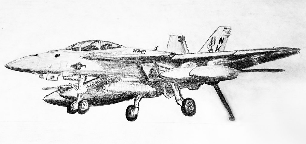 1024x483 Pencil Sketch Fa 18 Dirty By Blackhawk00021 - F 18 Sketch