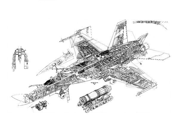 F 15 Cutaway Drawing