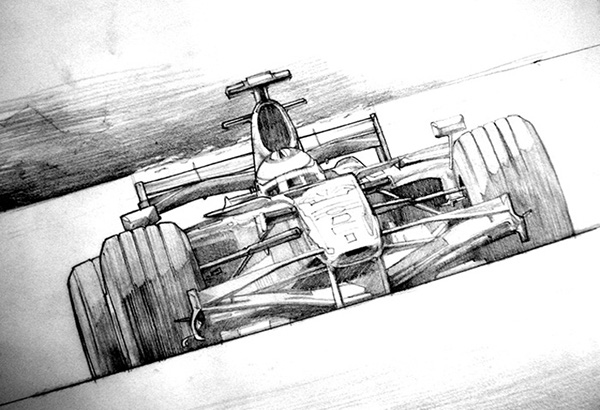600x410 Kimi Raikkonen On Behance - F1 Sketch