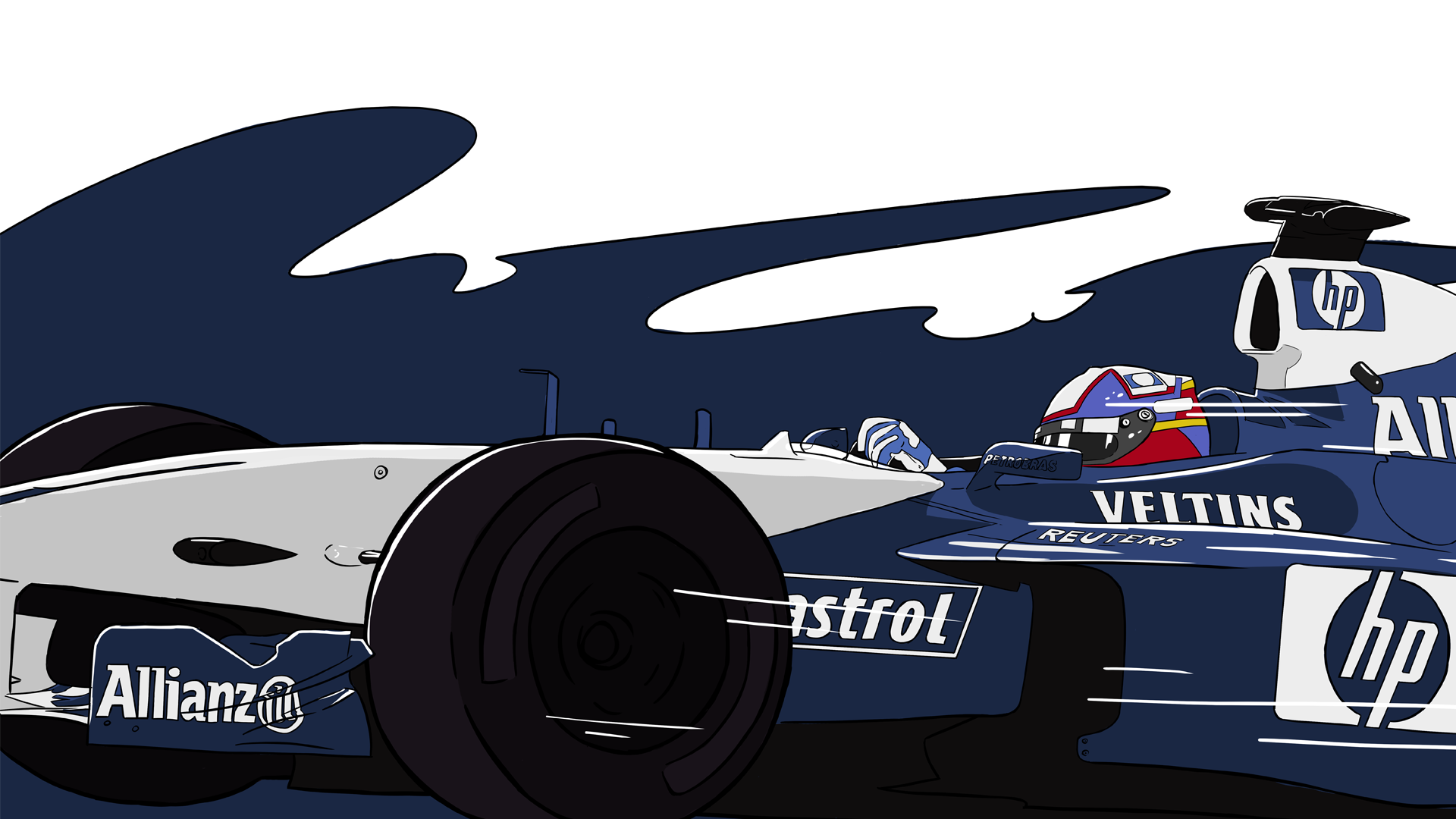 1920x1080 An F1 Illustrationsketch Everyday Second To Last Formula1 - F1 Sketch