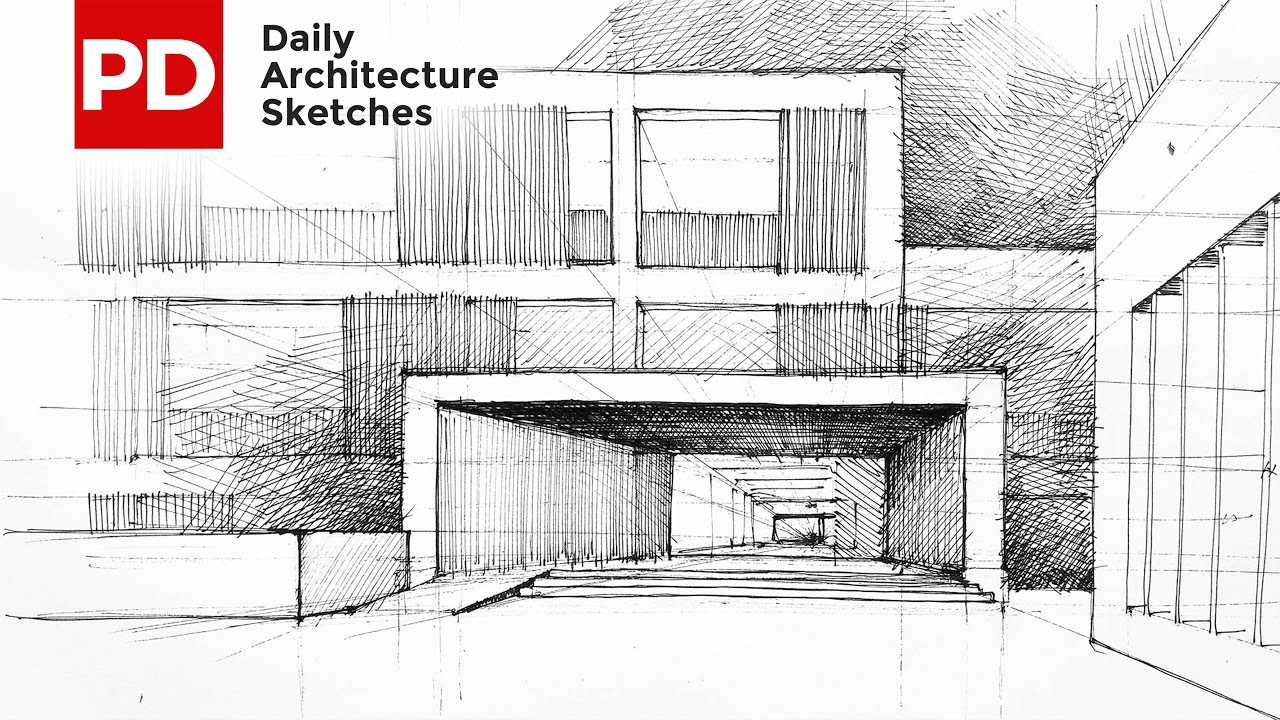 1280x720 Drawing Daishan Primary School Daily Architecture Sketches - Facade Sketch